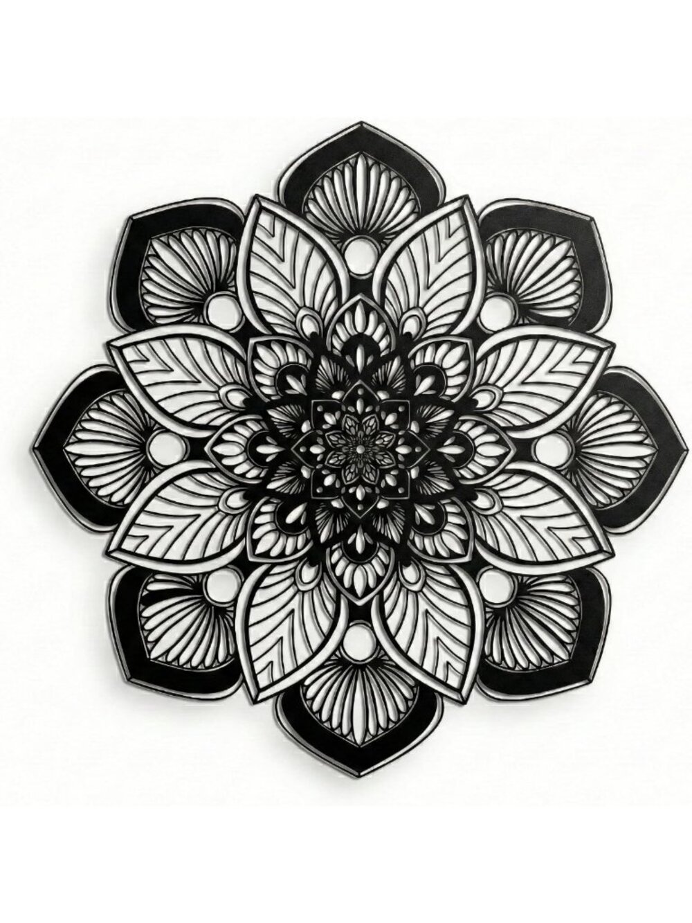 Bohemian Metal Mandala Wall Art Decor | Yoga-Inspired Home Decoration 17"x17
